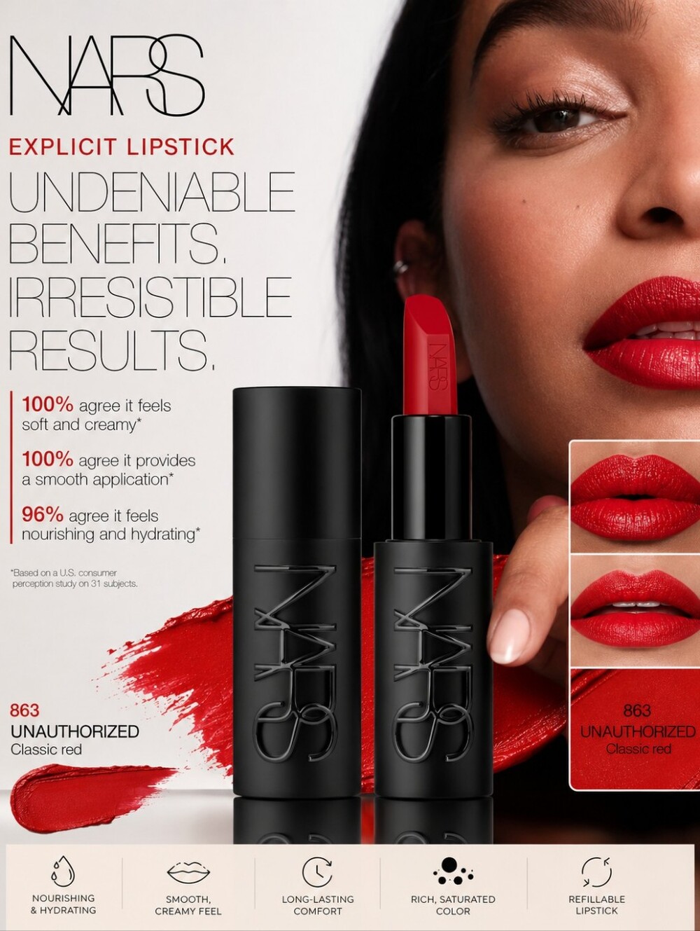 NARS Explicit Lipstick Unauthorized 863 Refillable